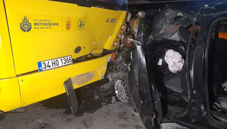 Hafif ticari araç İETT otobüsüne çarptı: 4’ü ağır 6 yaralı