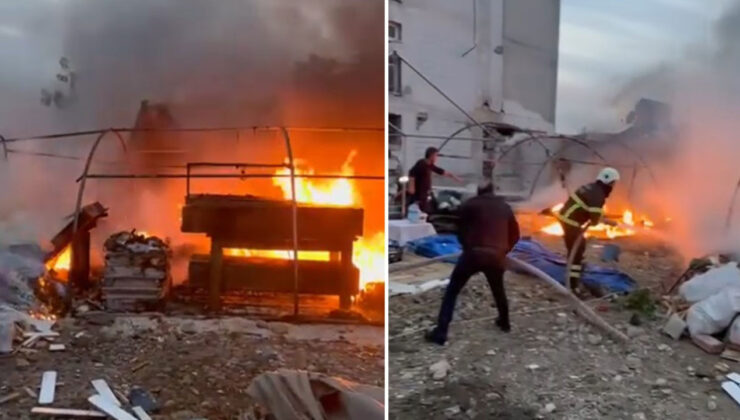 Hatay’da depremzedelerin çadırları yangında kül oldu