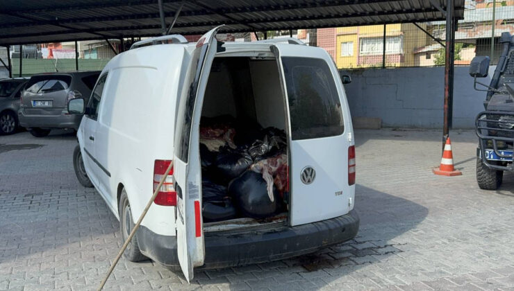 Adana’da 1,5 ton tek tırnaklı hayvan eti ele geçirildi
