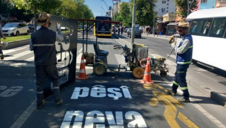 Batman’da Kürtçe trafik ihtar yazıları yine yazıldı