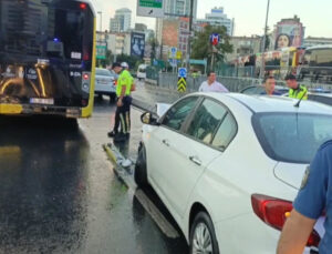 Şişli’de İETT otobüsüne araba çarptı: 3 yaralı