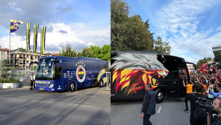 Fenerbahçe ve Galatasaray derbi için stada hareket etti