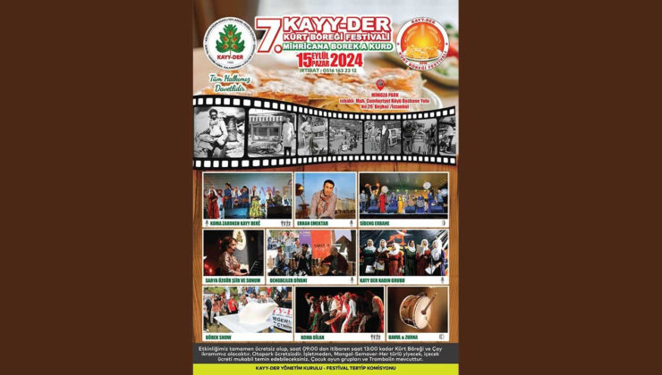 Kürt Böreği Şenliği 15 Eylül’de Mimoza Park’ta yapılacak