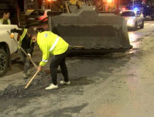 Üsküdar’da yola dökülen molozlar temizlendi