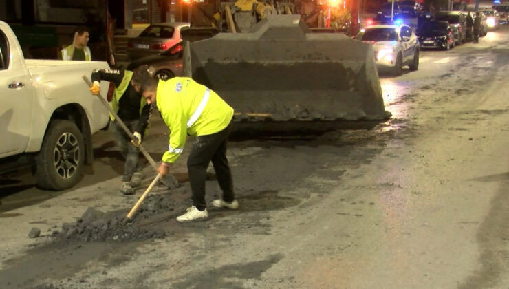 Üsküdar’da yola dökülen molozlar temizlendi